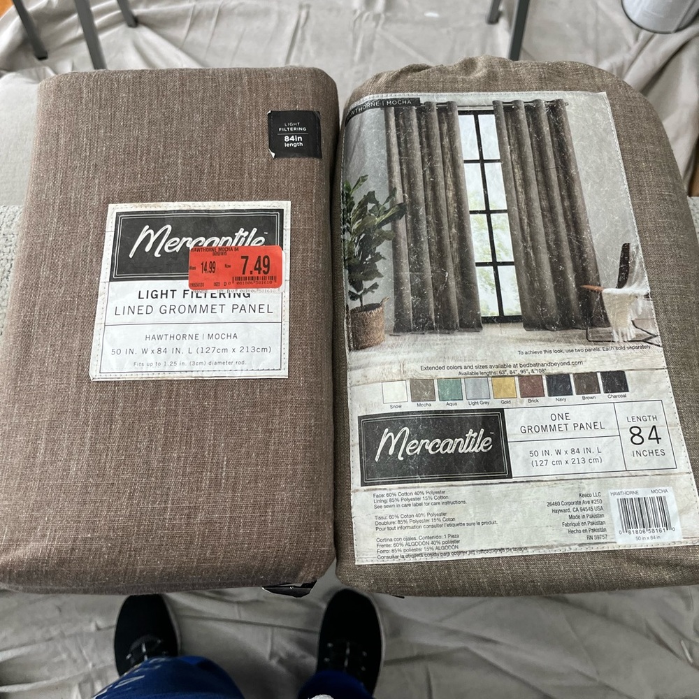 Set of window panel curtains